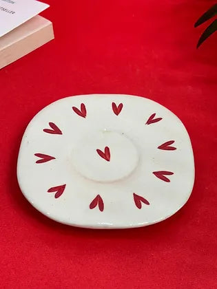 Pinterest Red Heart Coffee Mug with Saucer