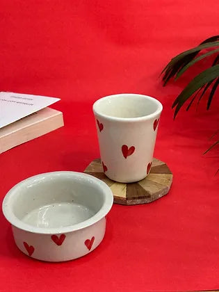 Red Heart Filter Coffee Dabara & Tumbler Set