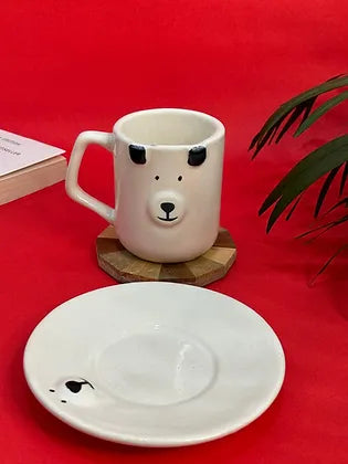 3D Panda Coffee Mug & Saucer Set