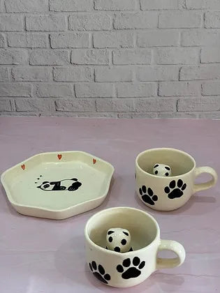 3D Panda Coffee Mug & Snack Plate Combo