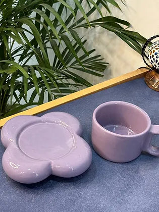 Purple Cloud Coffee Mug with Saucer