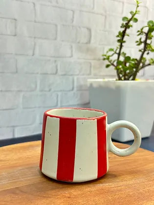 Red Lines Tea Cups (Set of 2)