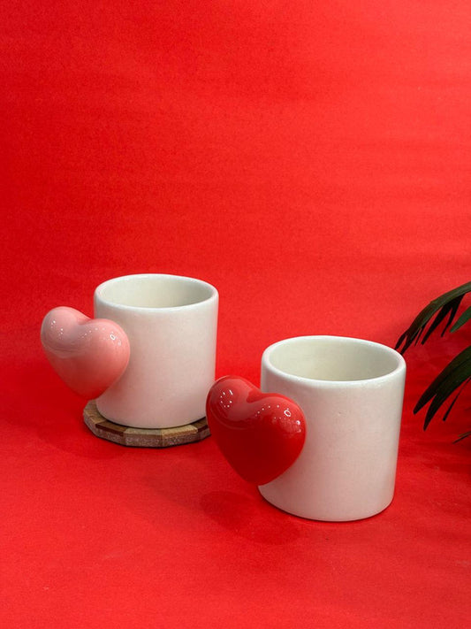 Red & Pink Romance Coffee Mugs Combo Set (Set of 2)