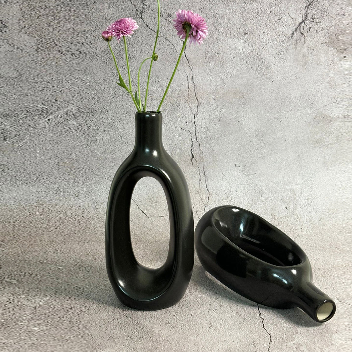 Black Oval Vase