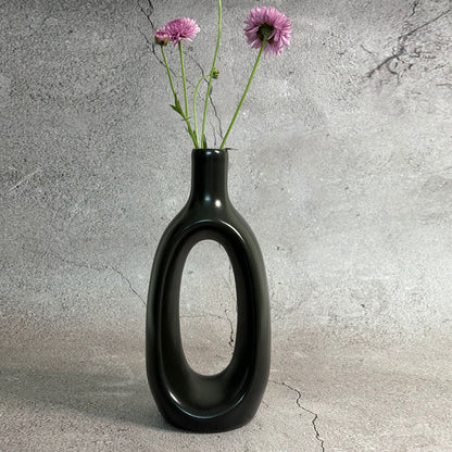 Black Oval Vase