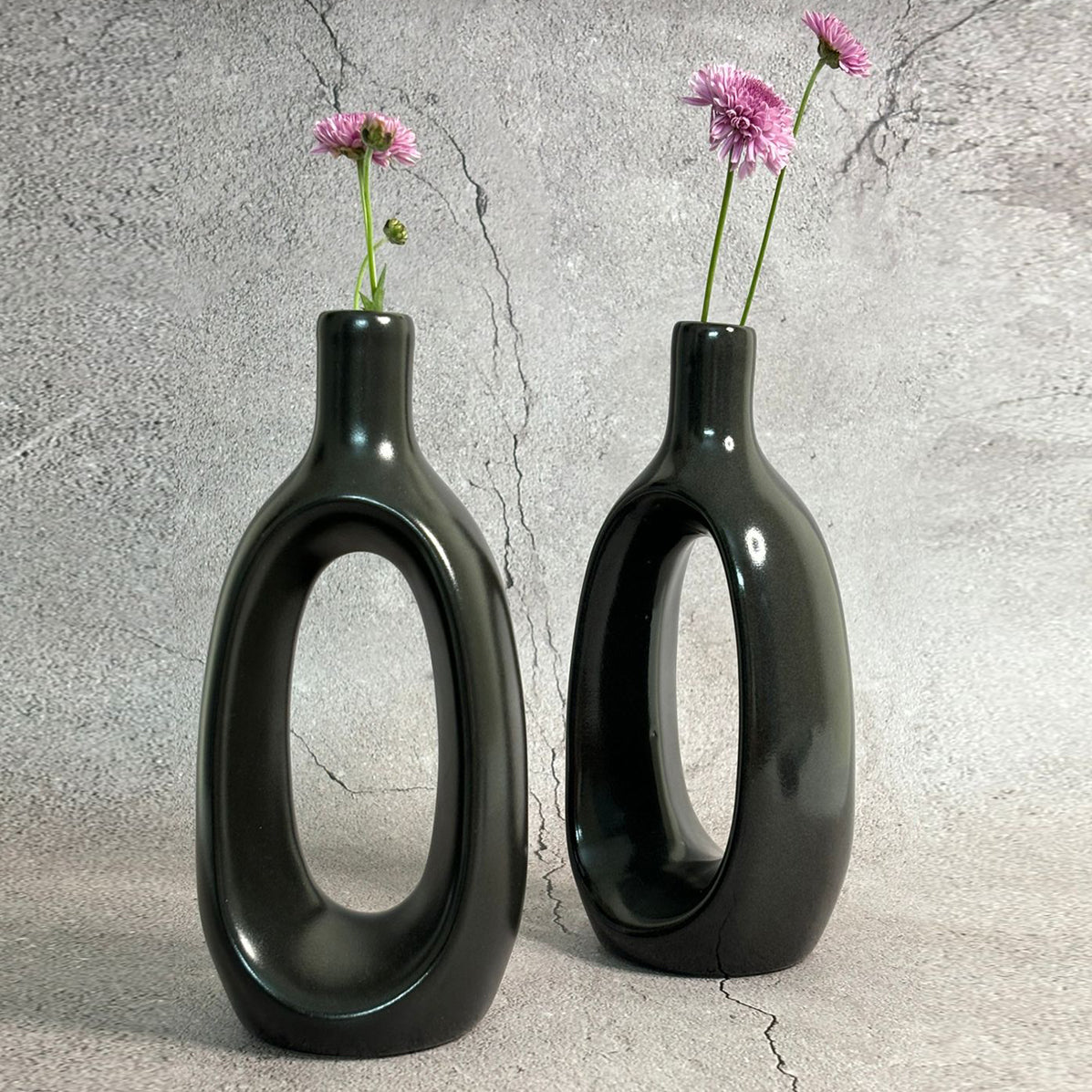 Black Oval Vase