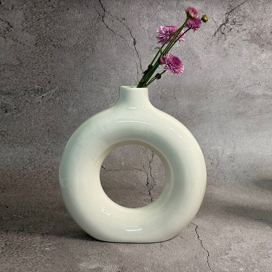 White Donut Vase