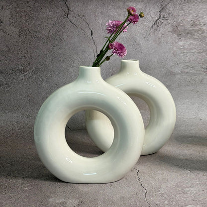 White Donut Vase