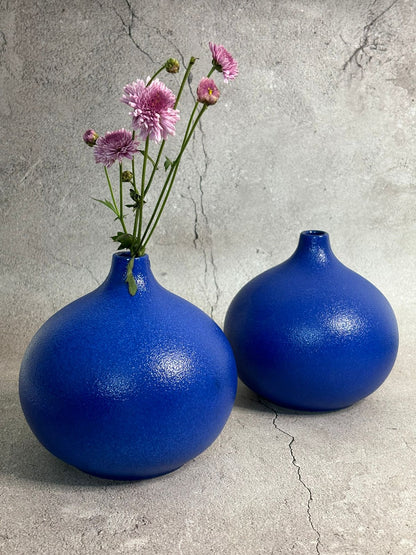 Blue Textured Water Drop Porcelain Vase