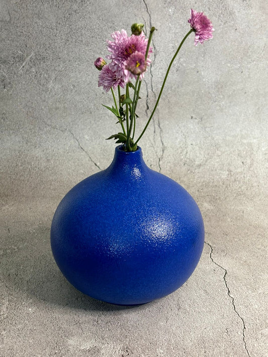 Blue Textured Water Drop Porcelain Vase