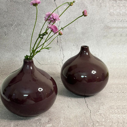 Dark Brown Water Drop Porcelain Vase