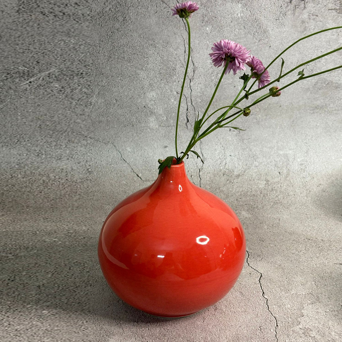 Red Water Drop Porcelain Vase