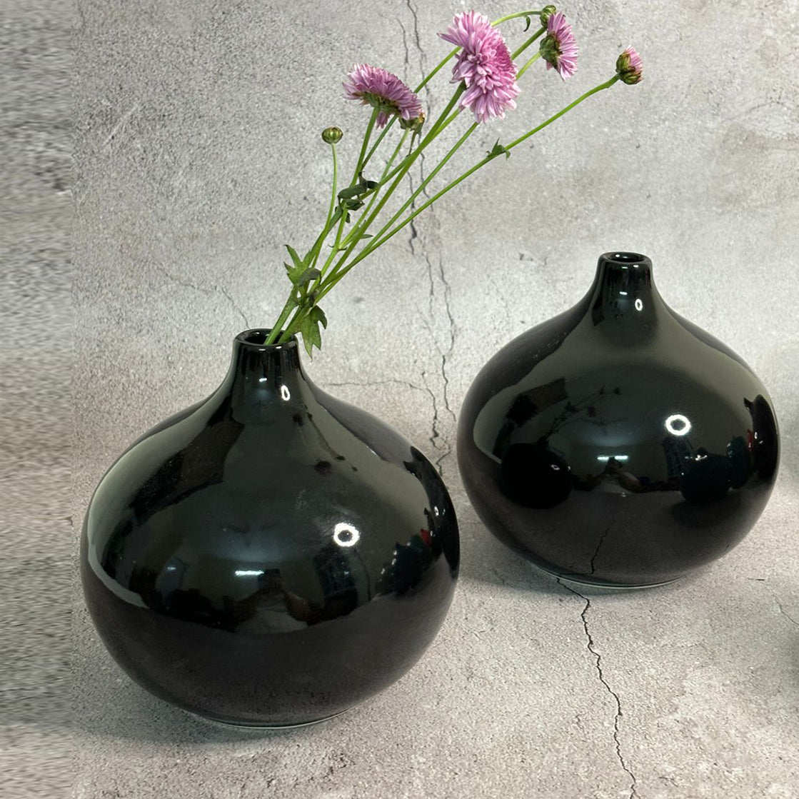 Black Water Drop Porcelain Vase