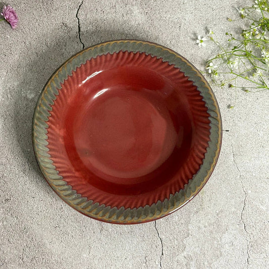 Maroon Pasta Plate (7inc)