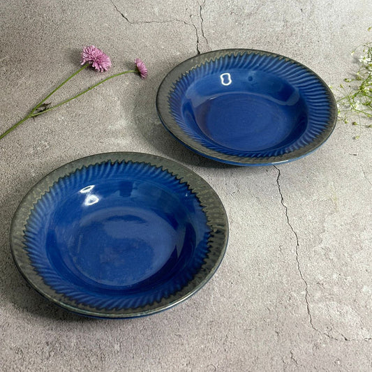 Blue Glaze Pasta Plate (7inc)