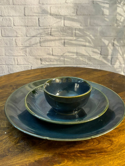 Olive Green Glaze Dinner Set (Set of 20)