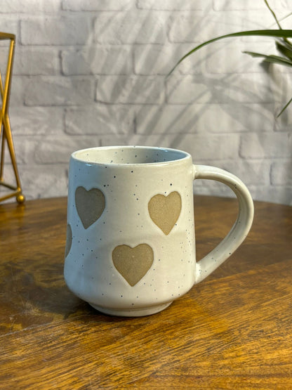 Grey Brown Heart Coffee Mug