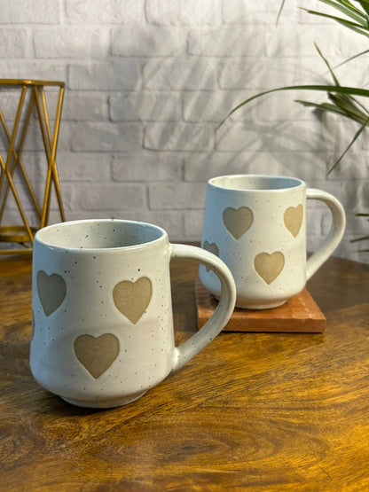 Grey Brown Heart Coffee Mug