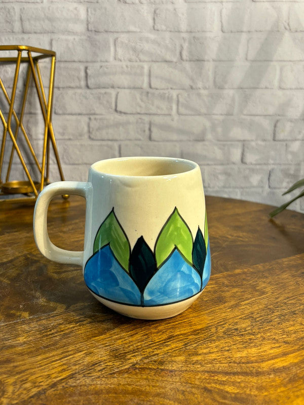 Blue Green Leaves Coffee Mug