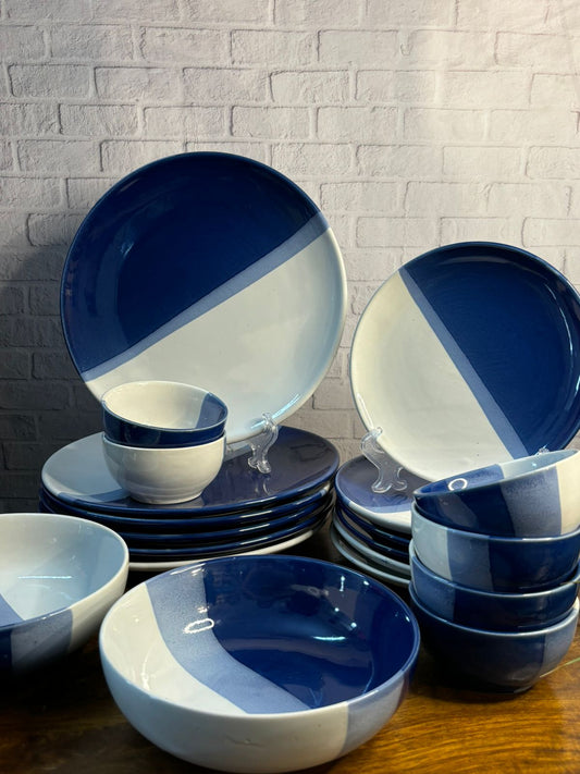 Blue Dual Shade Dinner Set (Set of 20)