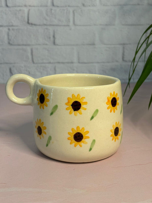 Yellow Floral Coffee Mug