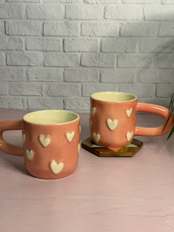 Pink 3d Hearts Coffee Mug