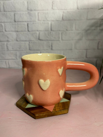 Pink 3d Hearts Coffee Mug