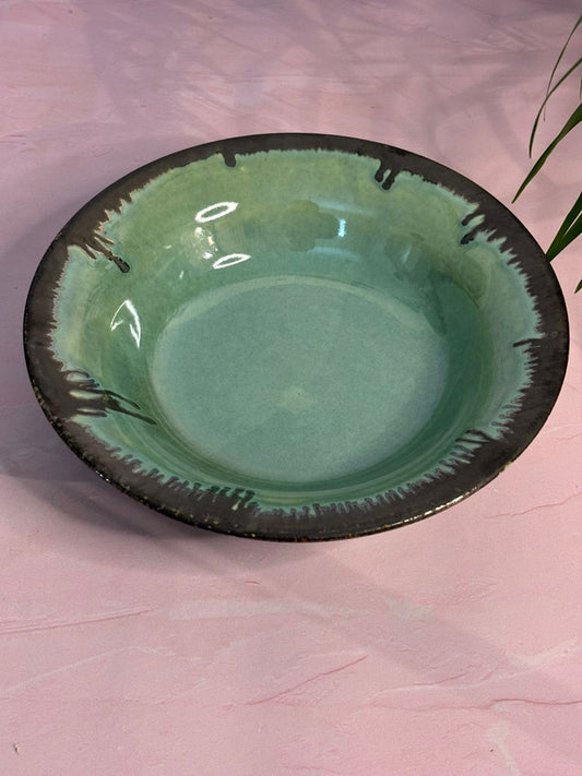 Green Glaze Pasta Plate (9inc.)