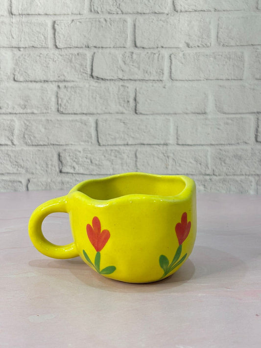 Yellow Floral Coffee Mug