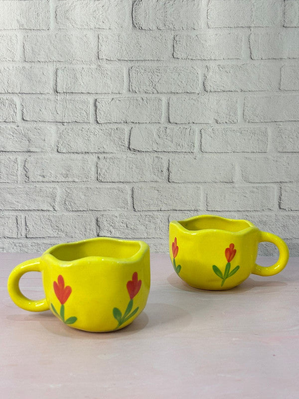 Yellow Floral Coffee Mug