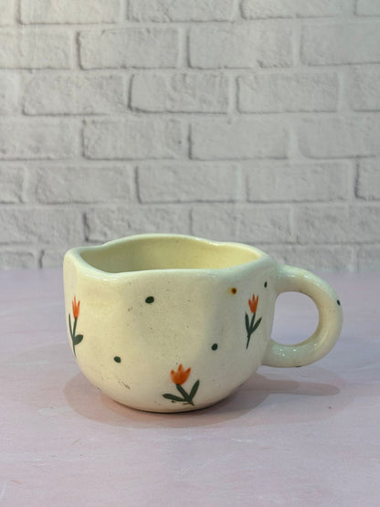 Floral Coffee Mug with Saucer