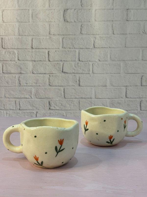 Floral Coffee Mug with Saucer