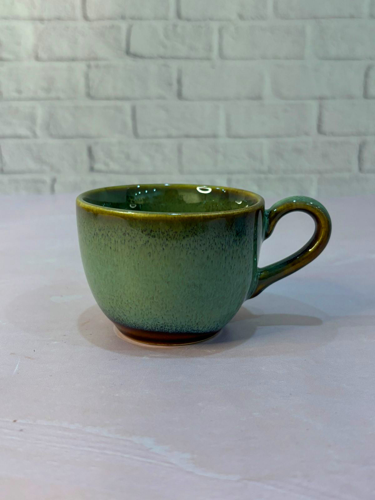 Green Glaze Tea Cups (Set of 2)