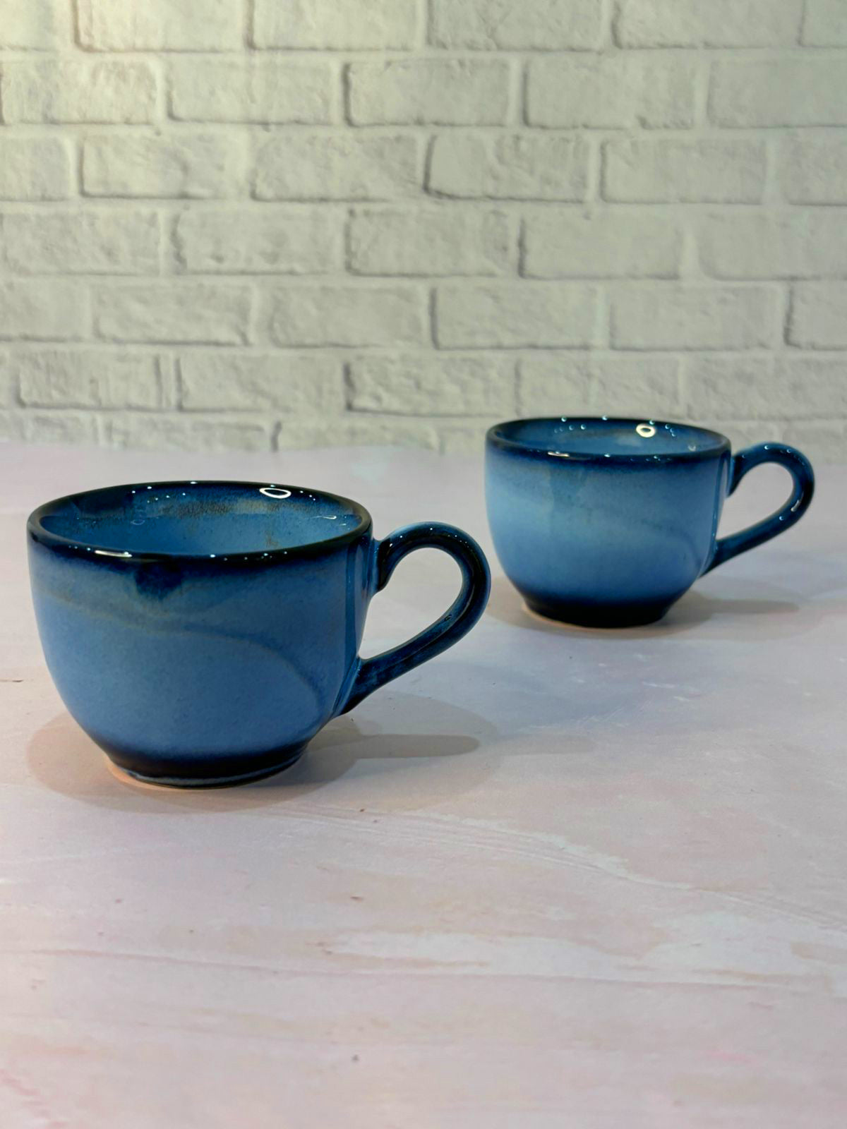 Blue Glaze Tea Cups (Set of 2)