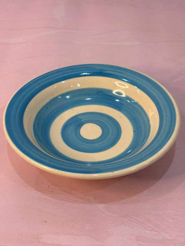 Light Blue Spiral Pasta Plate