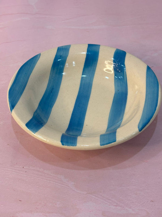 Sky Blue Lines Pasta Plate