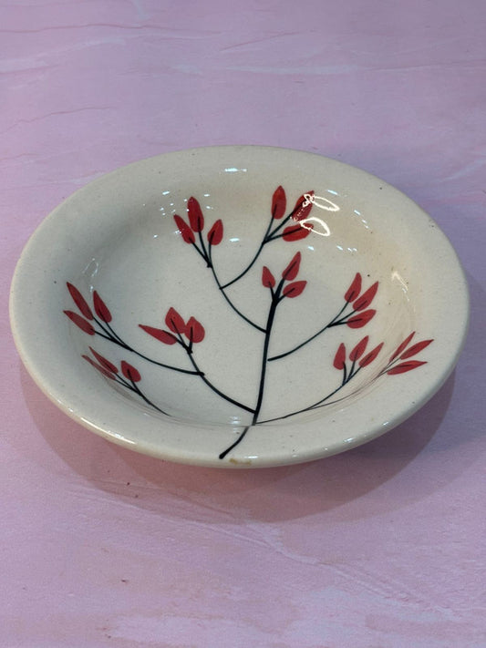 Red Spring Leaves Pasta Plate