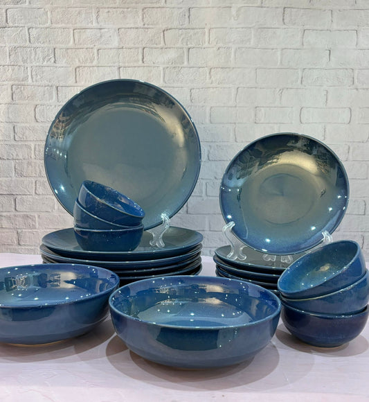 Blue Glaze Dinner Set (Set of 20)