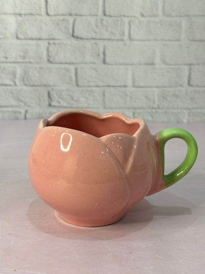 Pink Lotus Coffee Mug with Saucer