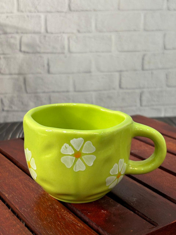 Lemon Floral Coffee Mug with Saucer