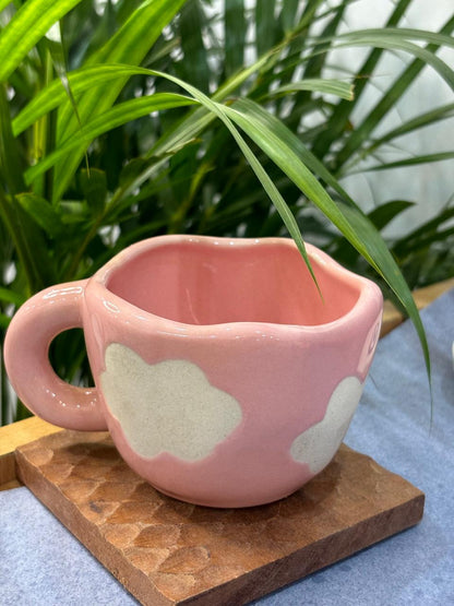 Pink Cloud Coffee Mug with Saucer