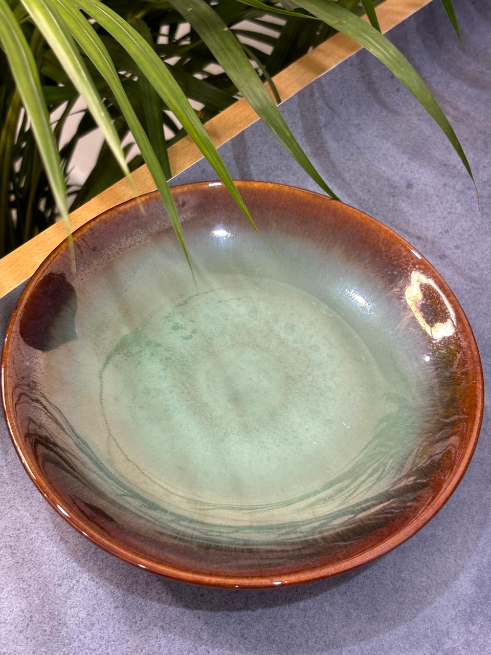 Green & Brown Glaze Quarter Plate