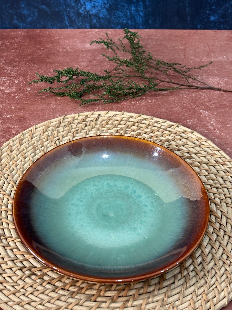 Green & Brown Glaze Quarter Plate