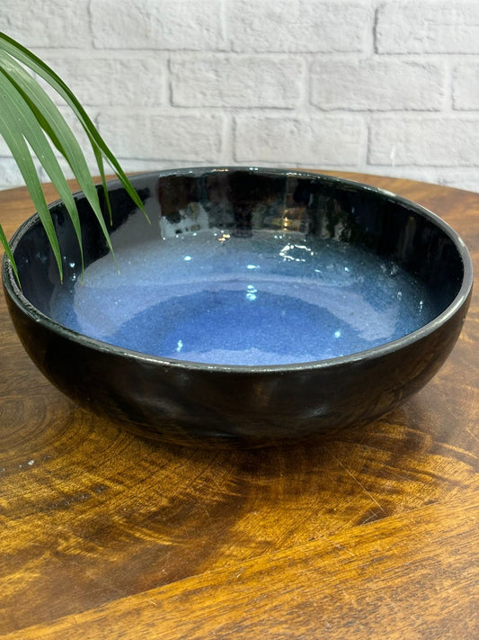 Dark Blue Glaze Serving/Salad Bowl