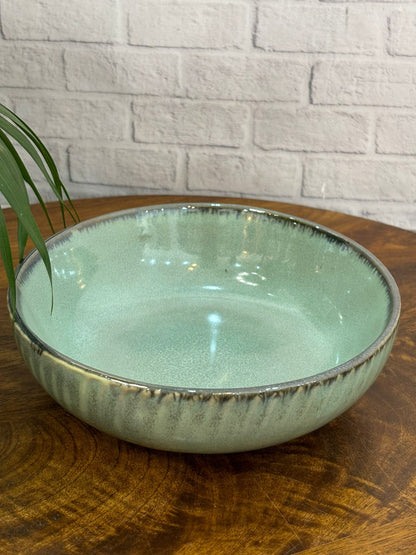 Mint Green Line Serving/Salad Bowl