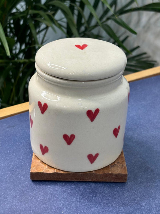 Red Heart Medium Size Pumpkin Jar