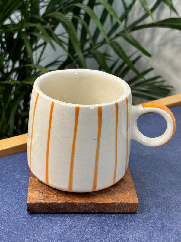 Orange Lines Print Coffee Mug