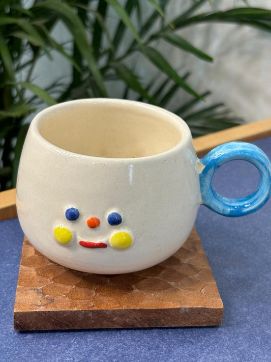 Blue Handle Adorable Coffee Mug