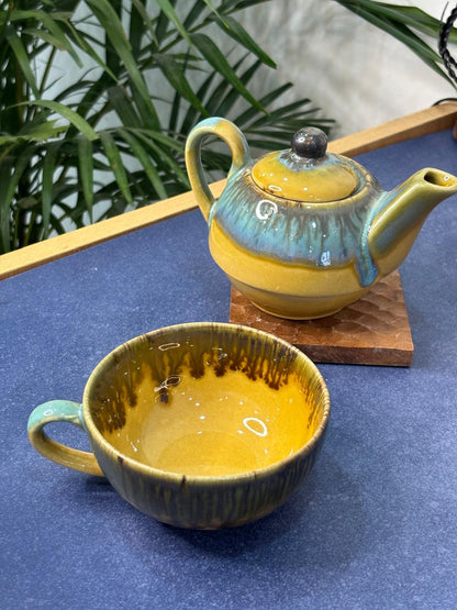 Yellow Glaze 1 Pot Kettle Set