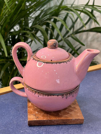 Pink Glaze 1 Pot Kettle Set